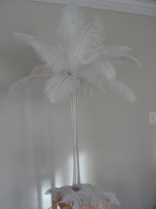 These centerpieces should work perfectly with our Ostrich Feather bouquets