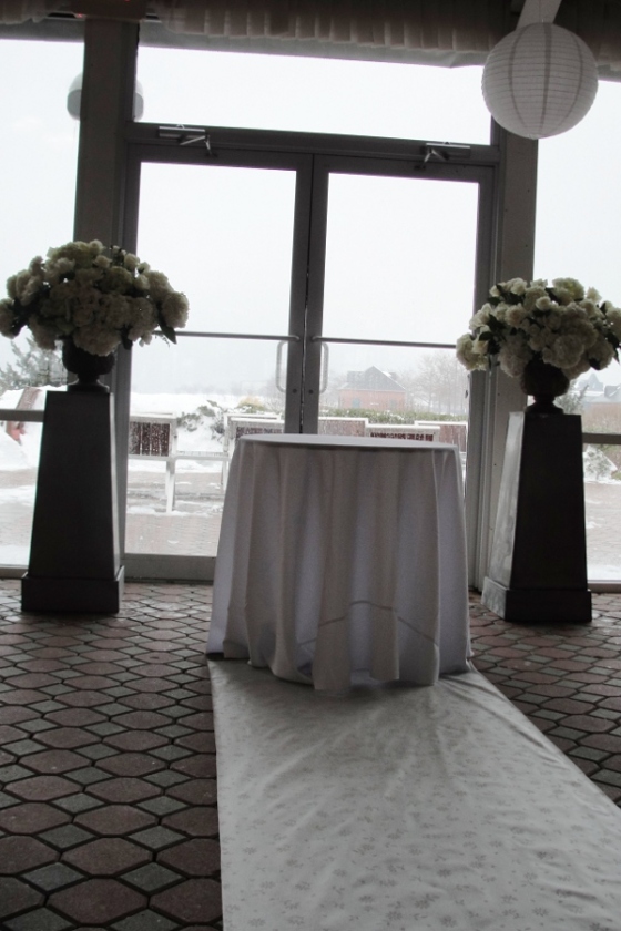 Wedding flowers Jersey City Hoboken NJ Maritime Parc Restaurant ceremony